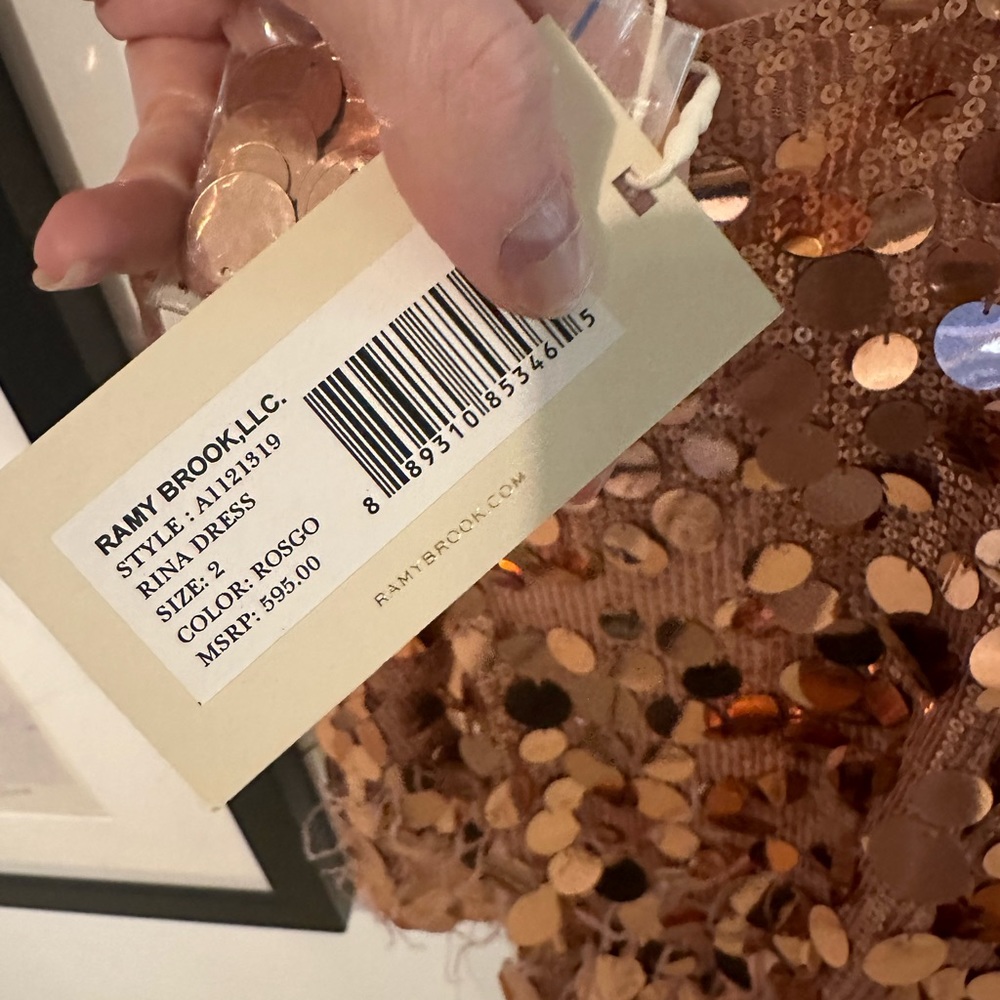 Ramy brook mini dress rose gold rina dress 2 nwt - Picture 8 of 13